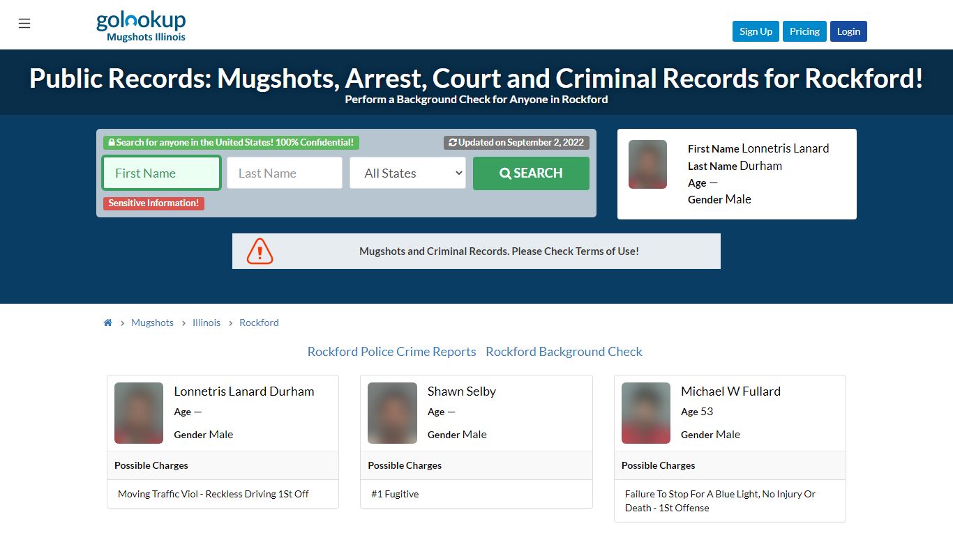 Mugshots Rockford, Arrest Records Rockford - GoLookUp